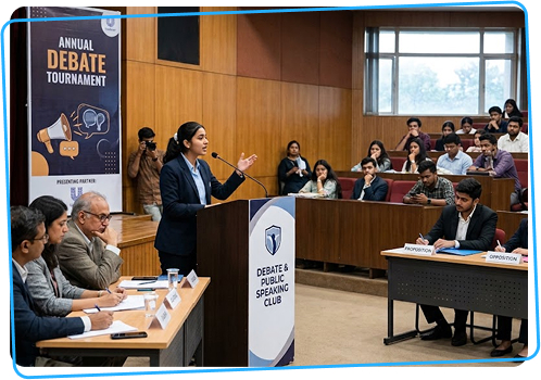 Debate and public speaking activity at RTM Al-Kabir Technical University